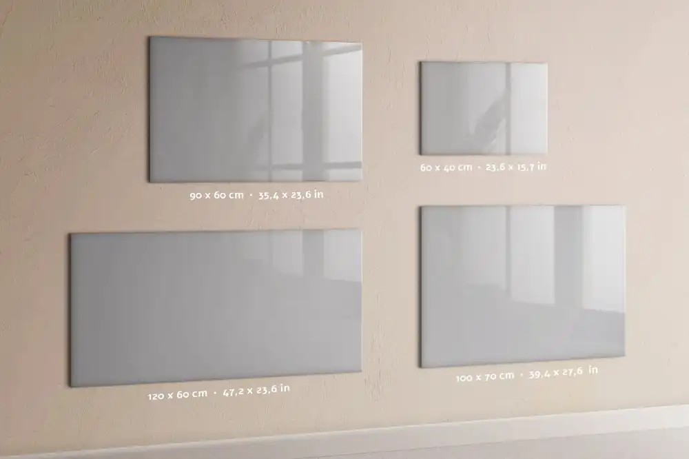 Tableau blanc magnétique effaçable à sec gris clair