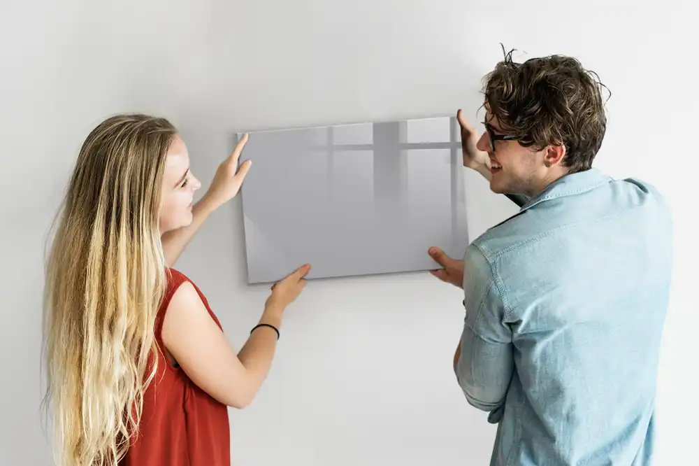 Tableau blanc magnétique effaçable à sec gris clair