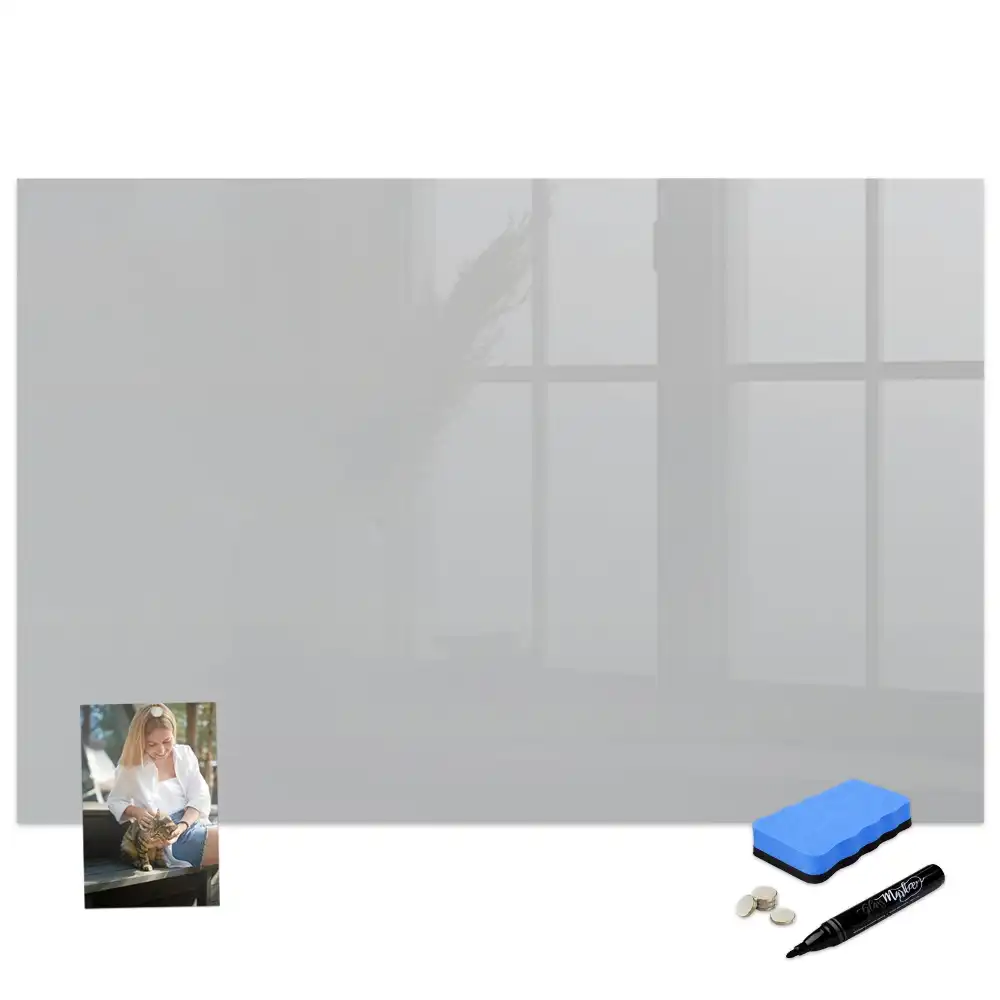 Tableau blanc magnétique effaçable à sec gris clair