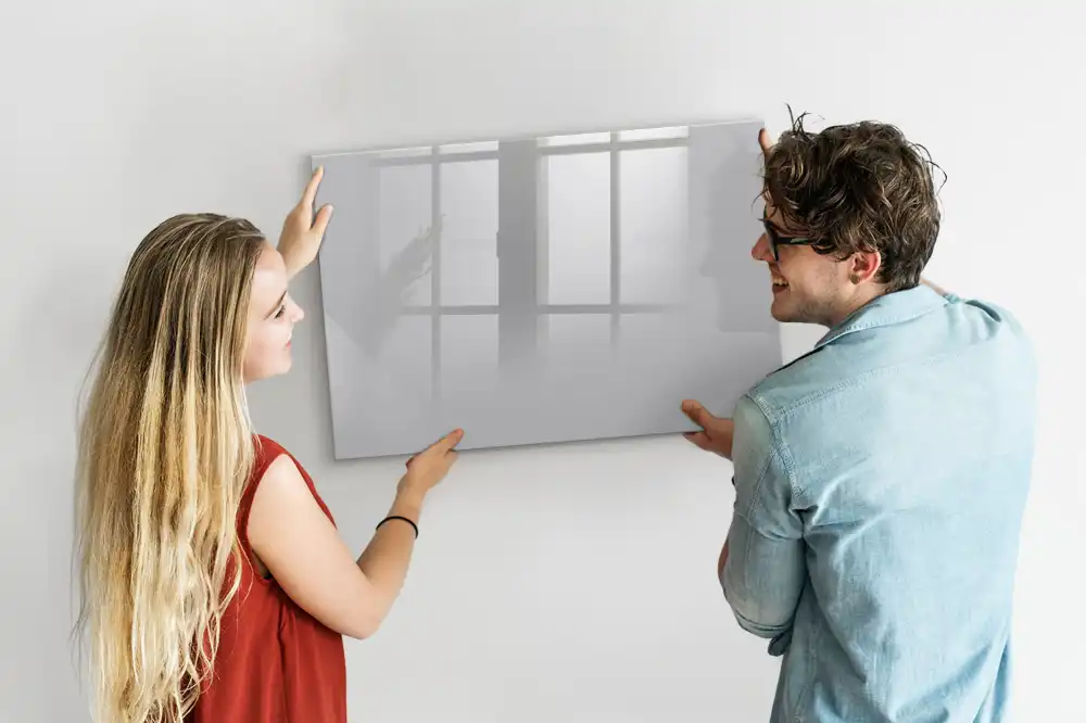 Tableau blanc magnétique effaçable à sec gris clair