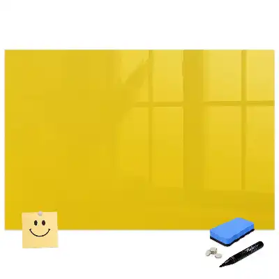 Tableau blanc magnétique effaçable à sec jaune clair