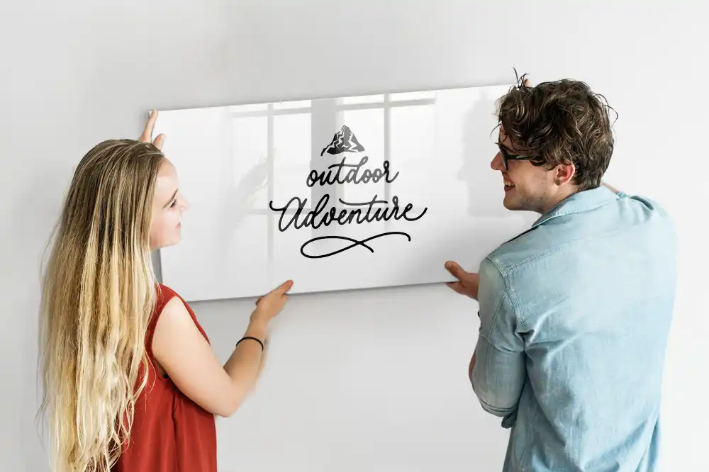 Tableau magnétique d'écriture motif randonnée en forêt