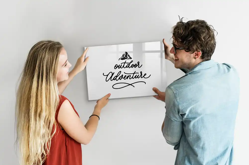 Tableau magnétique d'écriture motif randonnée en forêt