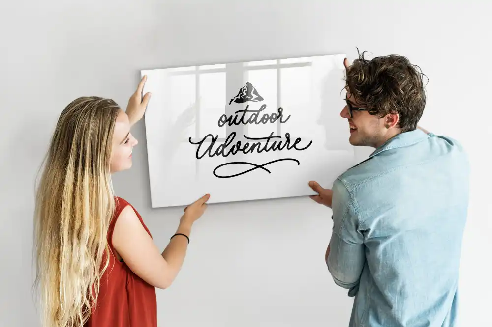 Tableau magnétique d'écriture motif randonnée en forêt