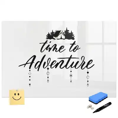Tableau blanc magnétique effaçable à sec L'heure est à l'aventure