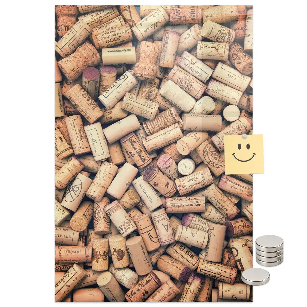 Tableau aimanté pour capsules de bouchons de vin