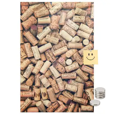 Tableau aimanté pour capsules de bouchons de vin