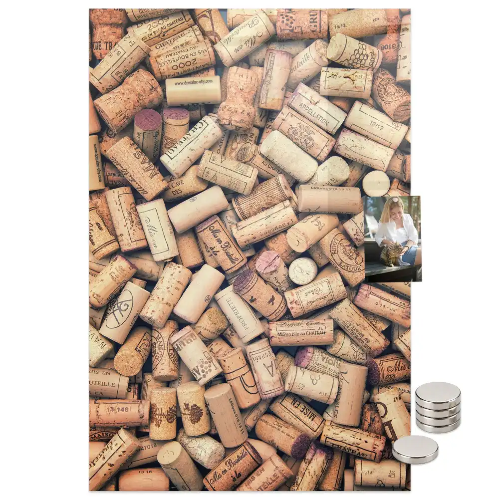 Tableau aimanté pour capsules de bouchons de vin