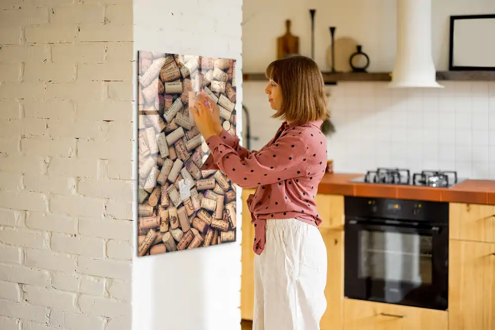Tableau aimanté pour capsules de bouchons de vin