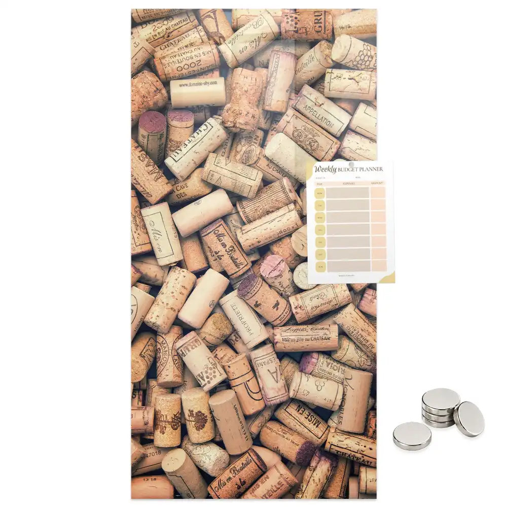 Tableau aimanté pour capsules de bouchons de vin