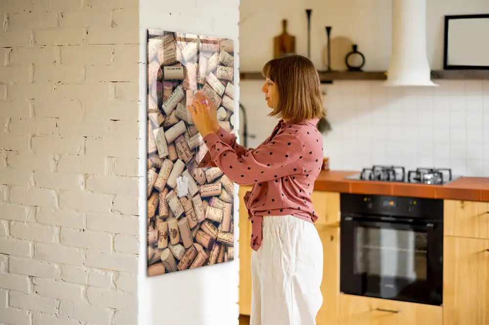 Tableau aimanté pour capsules de bouchons de vin