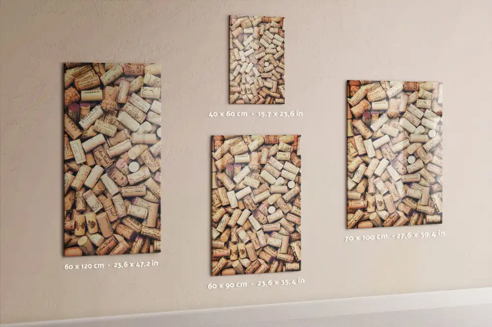 Tableau aimanté pour capsules de bouchons de vin