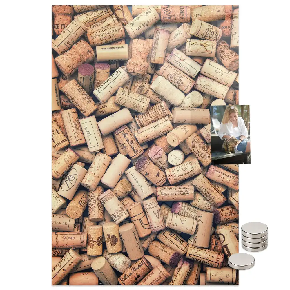 Tableau aimanté pour capsules de bouchons de vin