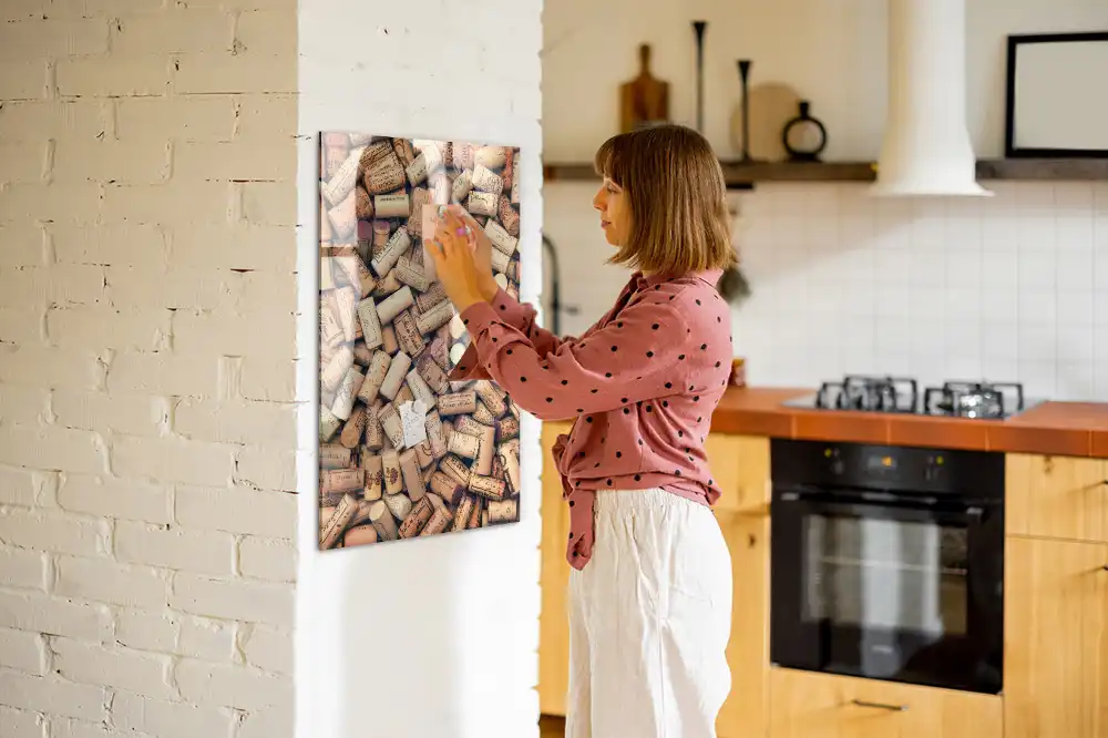 Tableau aimanté pour capsules de bouchons de vin