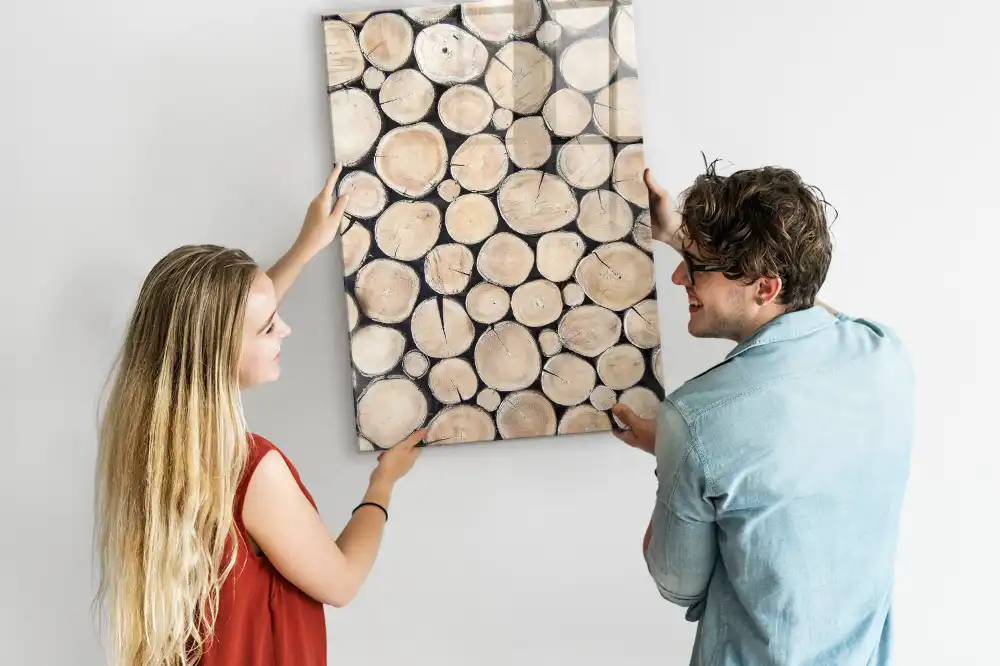 Tableau magnétique motif souches d'arbres