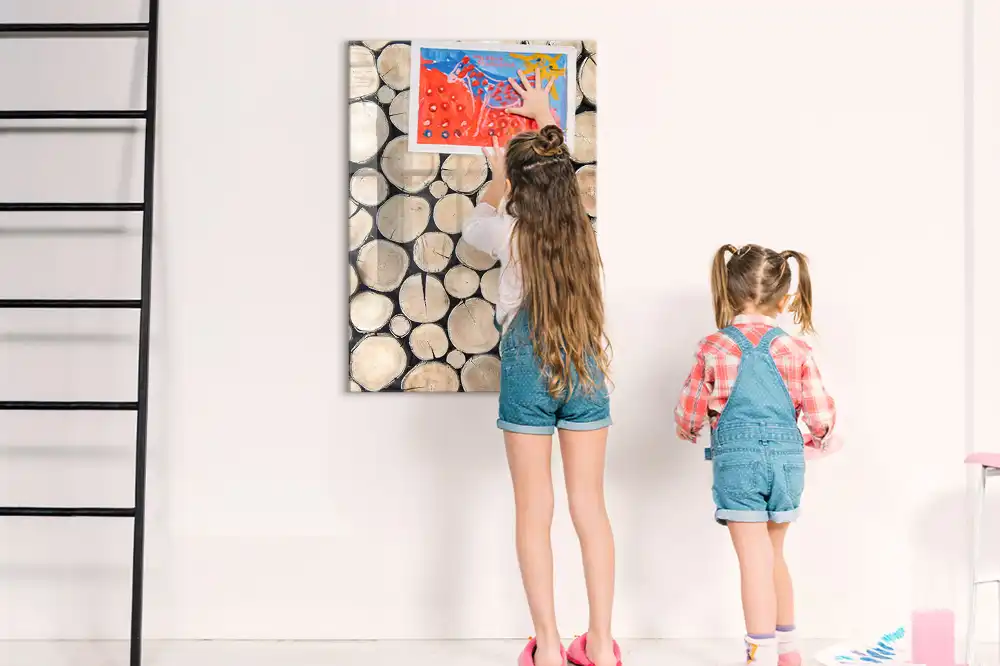 Tableau magnétique motif souches d'arbres