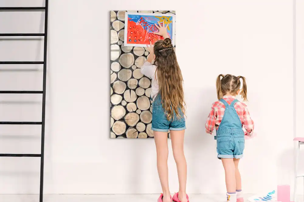 Tableau magnétique motif souches d'arbres
