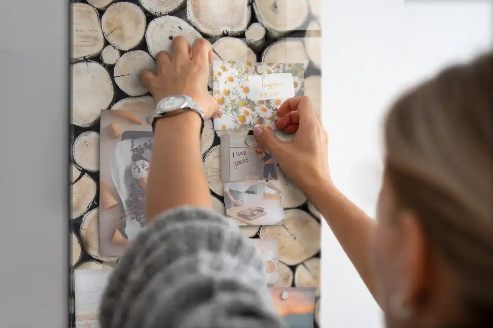 Tableau magnétique motif souches d'arbres