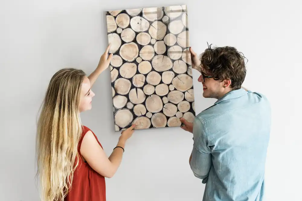 Tableau magnétique motif souches d'arbres