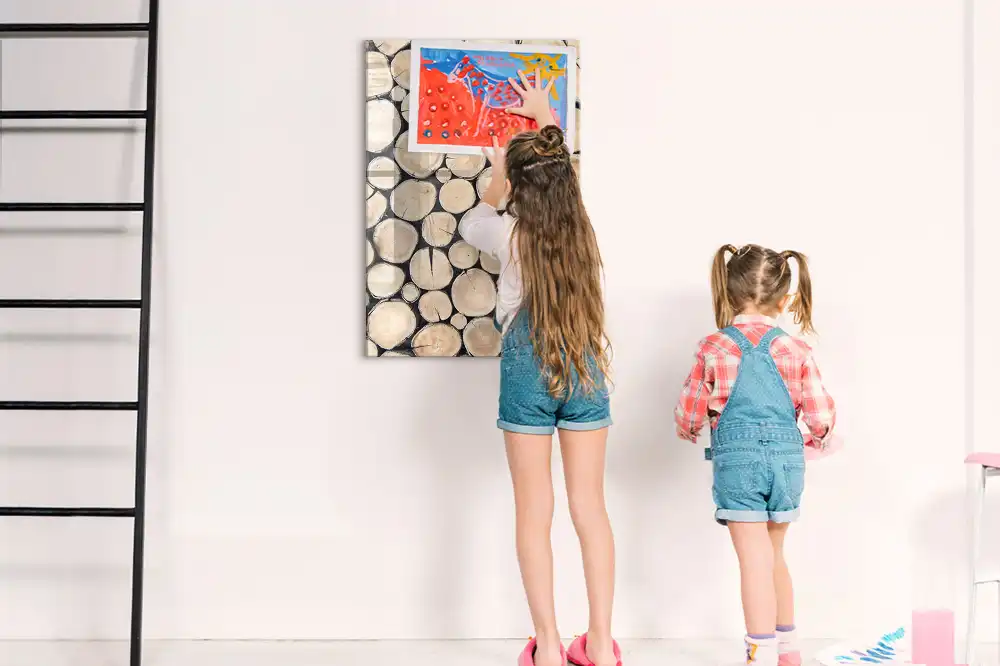 Tableau magnétique motif souches d'arbres