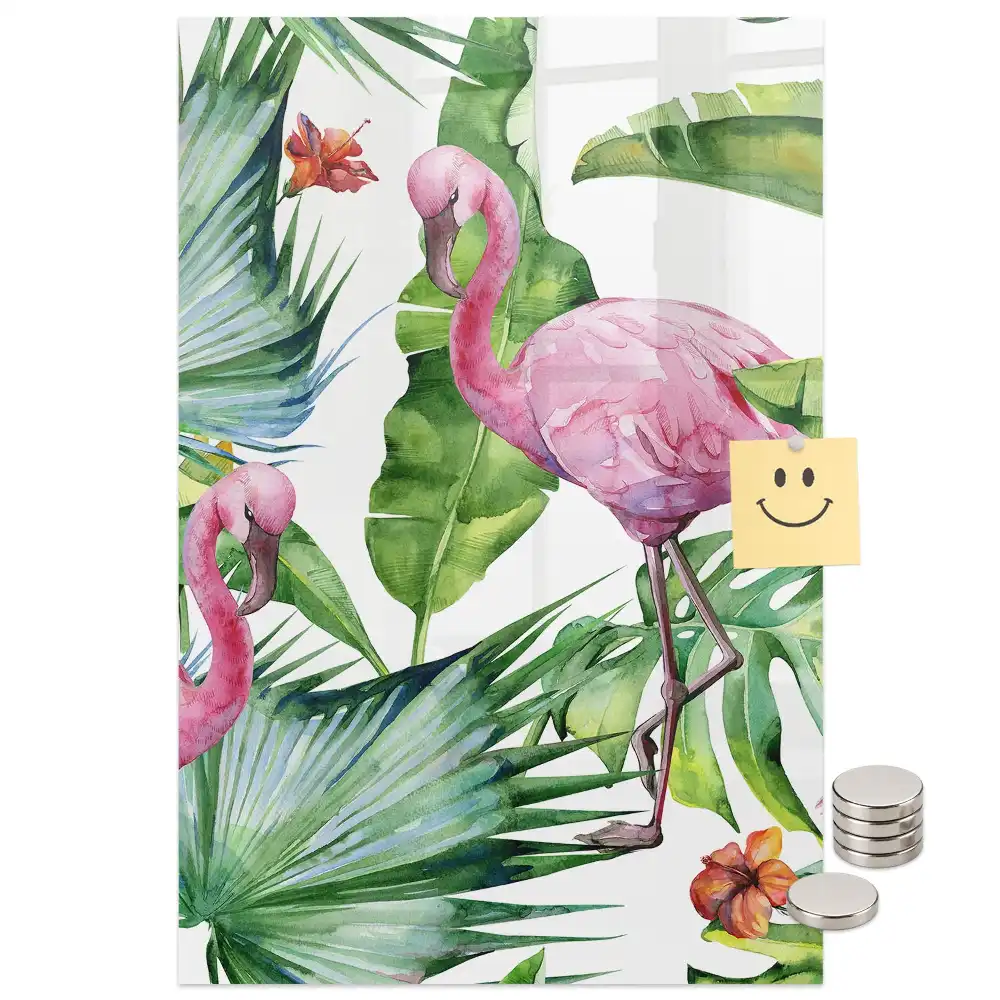 Tableau magnétique artistique motif flamant rose