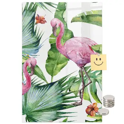 Tableau magnétique artistique motif flamant rose