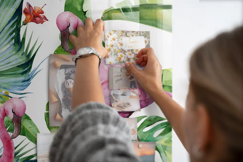 Tableau magnétique artistique motif flamant rose