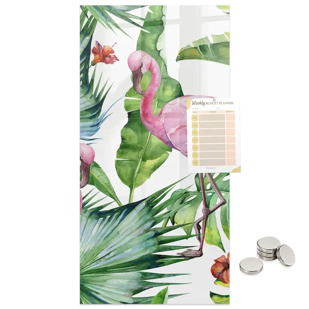 Tableau magnétique artistique motif flamant rose