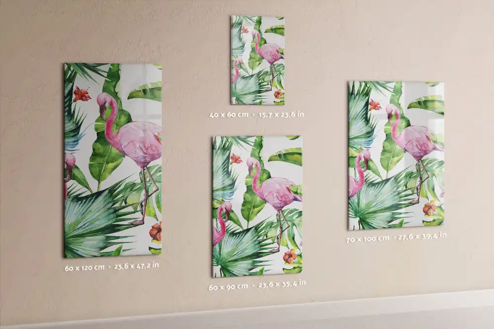 Tableau magnétique artistique motif flamant rose