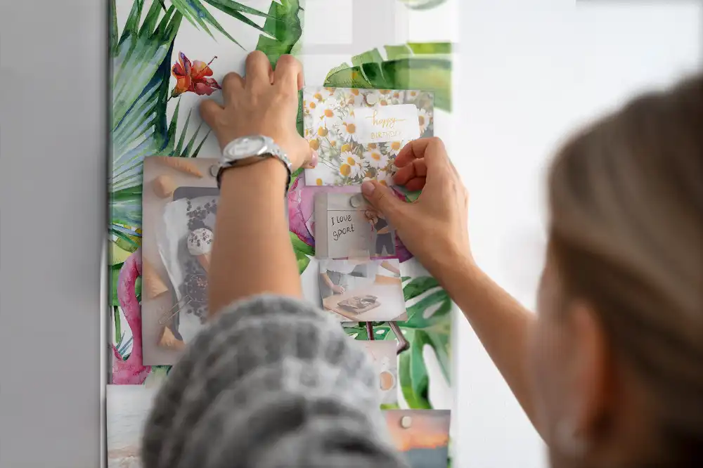 Tableau magnétique artistique motif flamant rose
