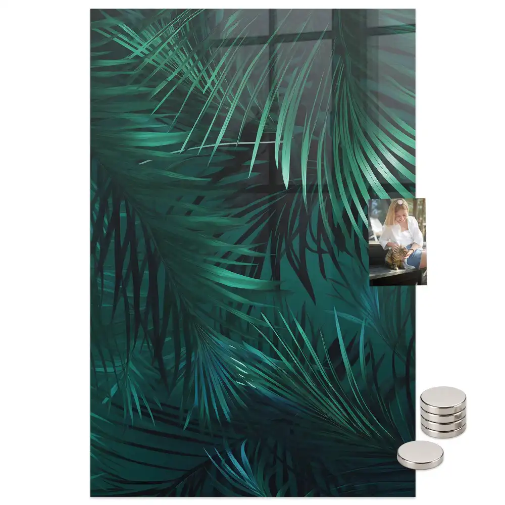 Tableau aimanté motif feuilles tropicales