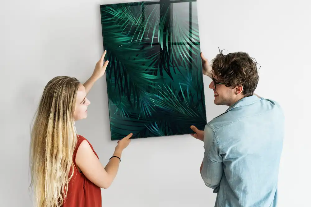 Tableau aimanté motif feuilles tropicales