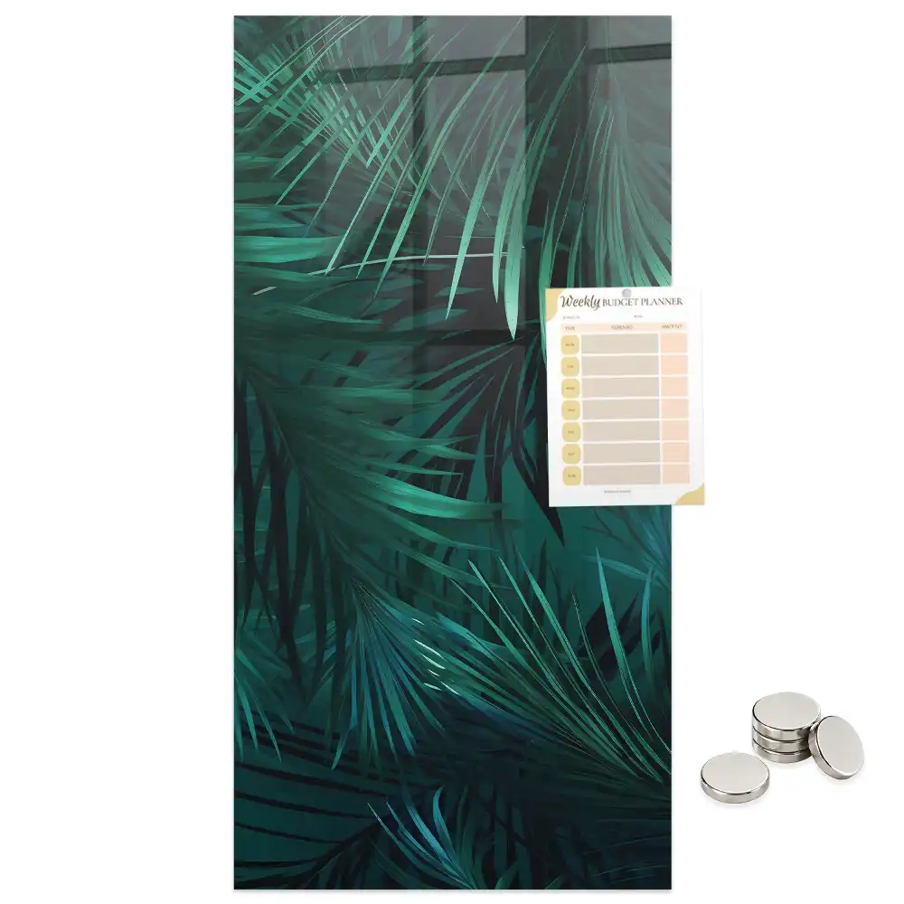 Tableau aimanté motif feuilles tropicales