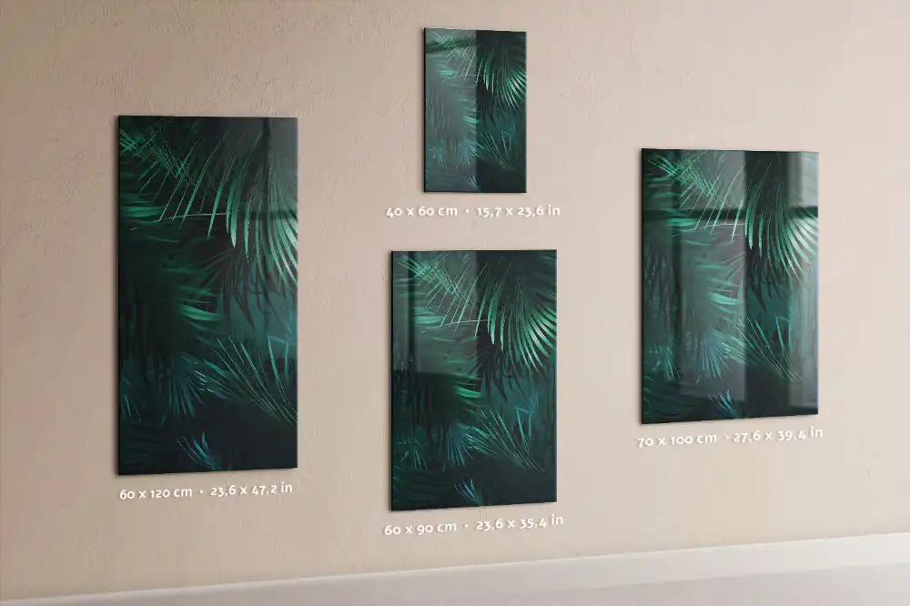 Tableau aimanté motif feuilles tropicales