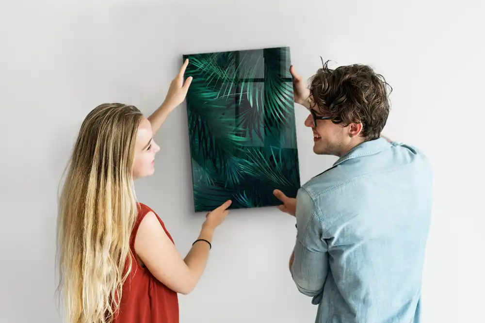 Tableau aimanté motif feuilles tropicales