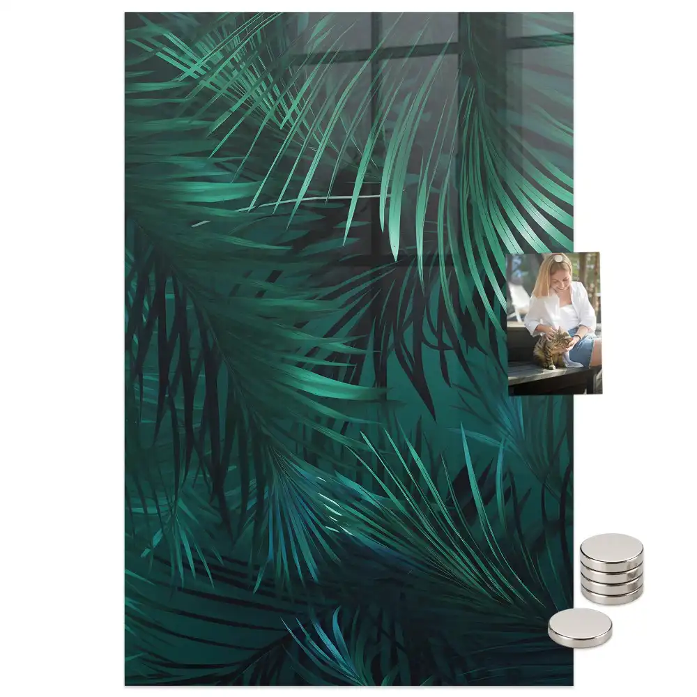 Tableau aimanté motif feuilles tropicales