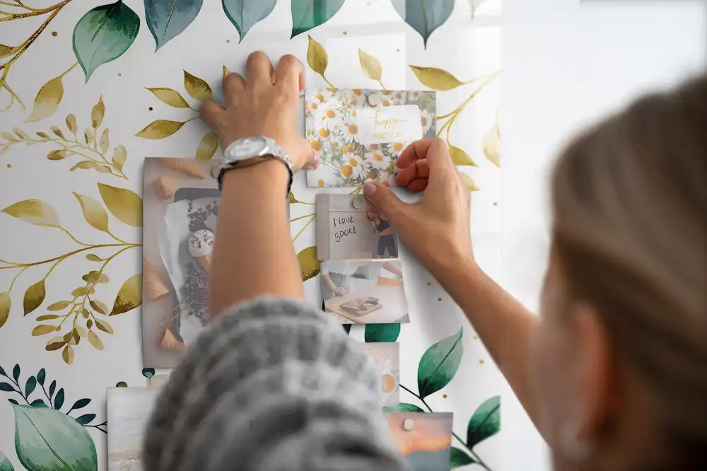 Tableau magnétique décoratif à motif floral
