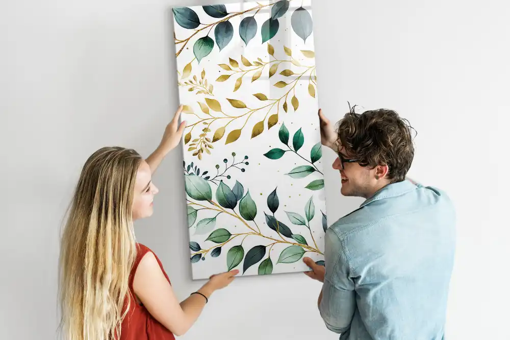 Tableau magnétique décoratif à motif floral