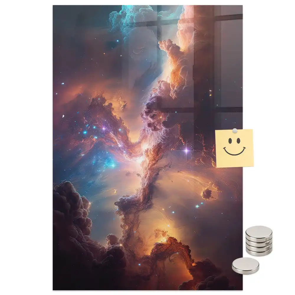 Tableau aimanté motif galaxie spatiale