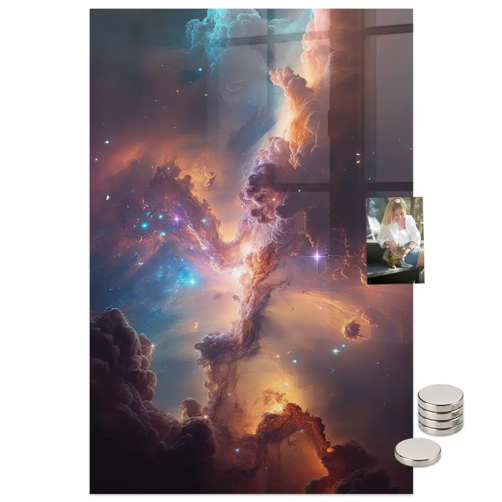 Tableau aimanté motif galaxie spatiale
