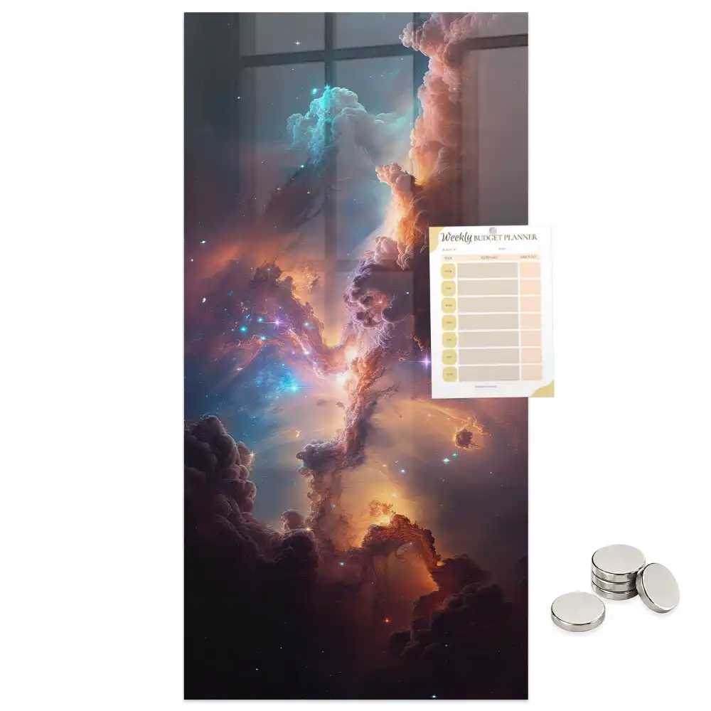 Tableau aimanté motif galaxie spatiale