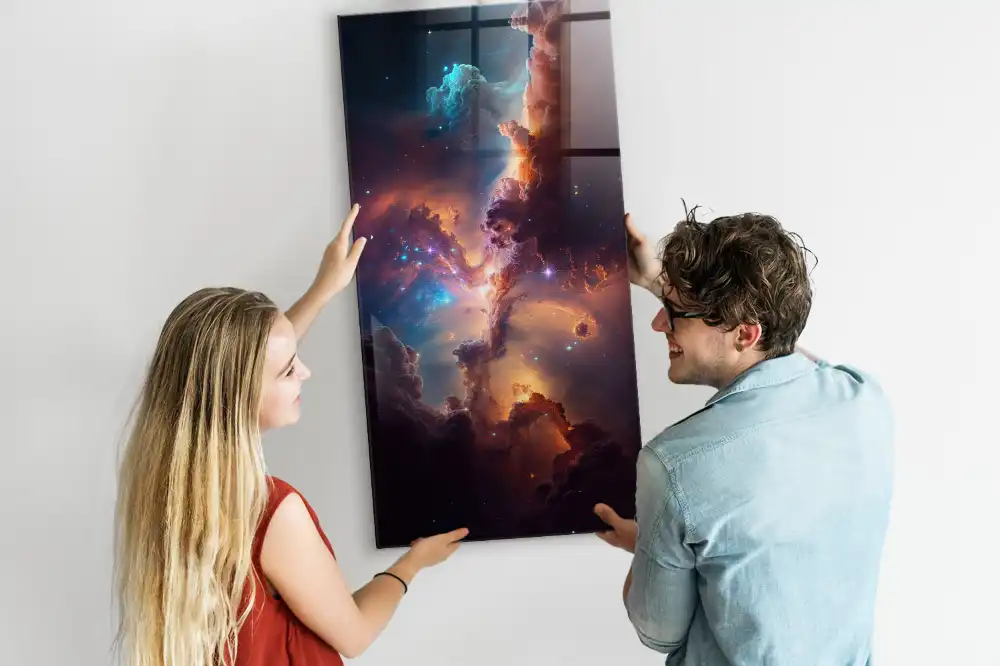 Tableau aimanté motif galaxie spatiale
