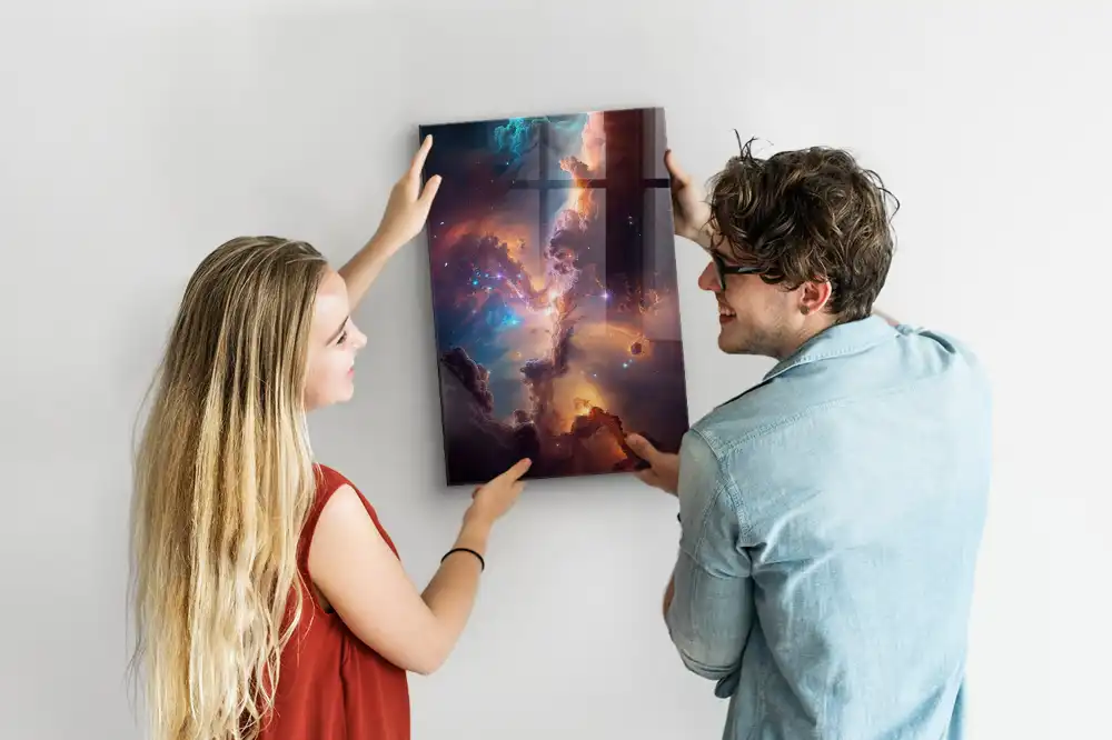 Tableau aimanté motif galaxie spatiale