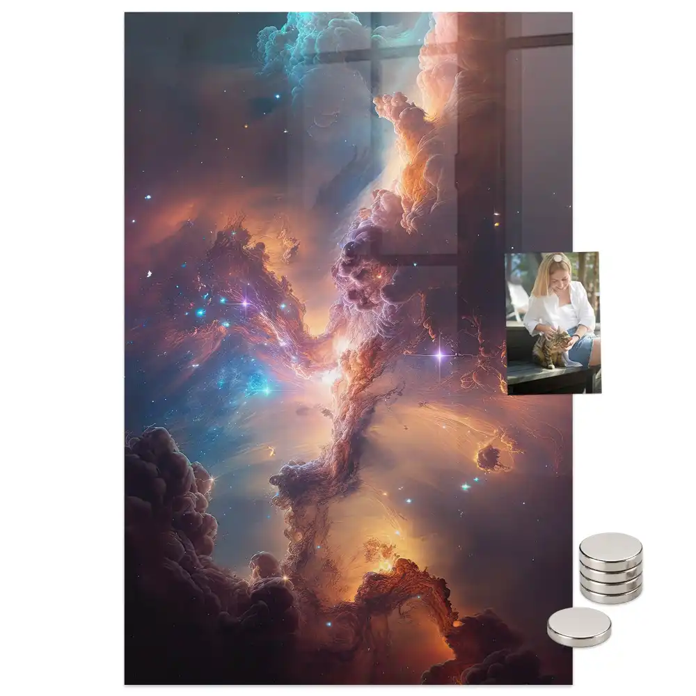 Tableau aimanté motif galaxie spatiale