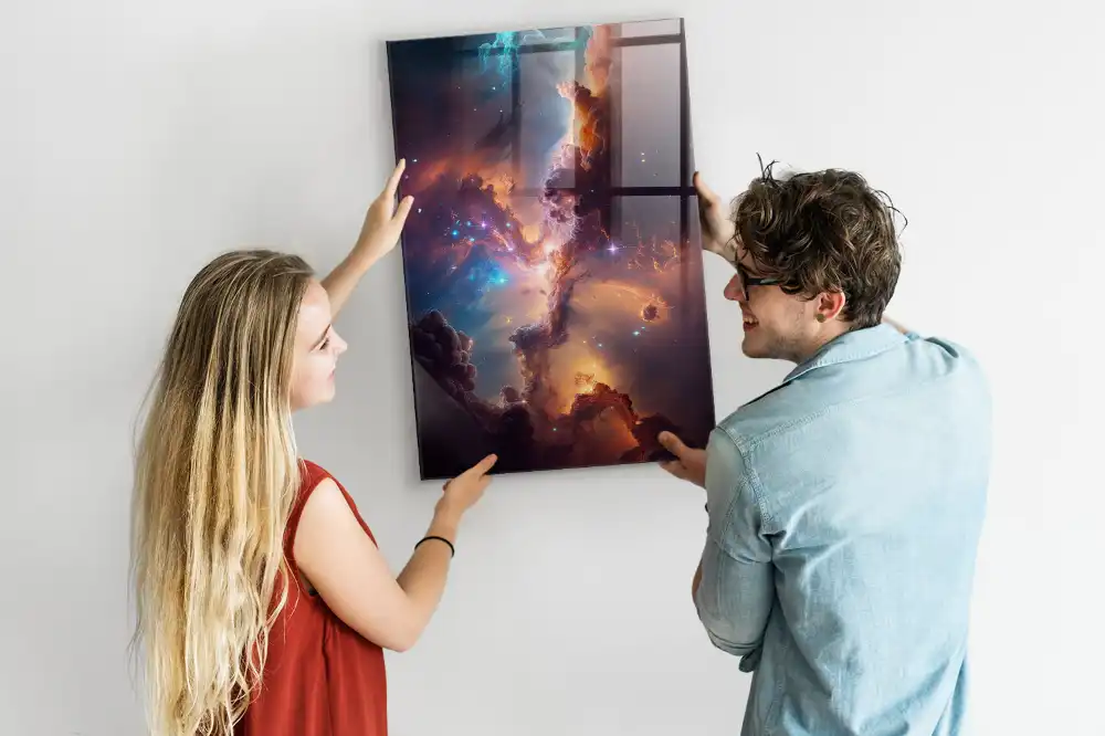Tableau aimanté motif galaxie spatiale