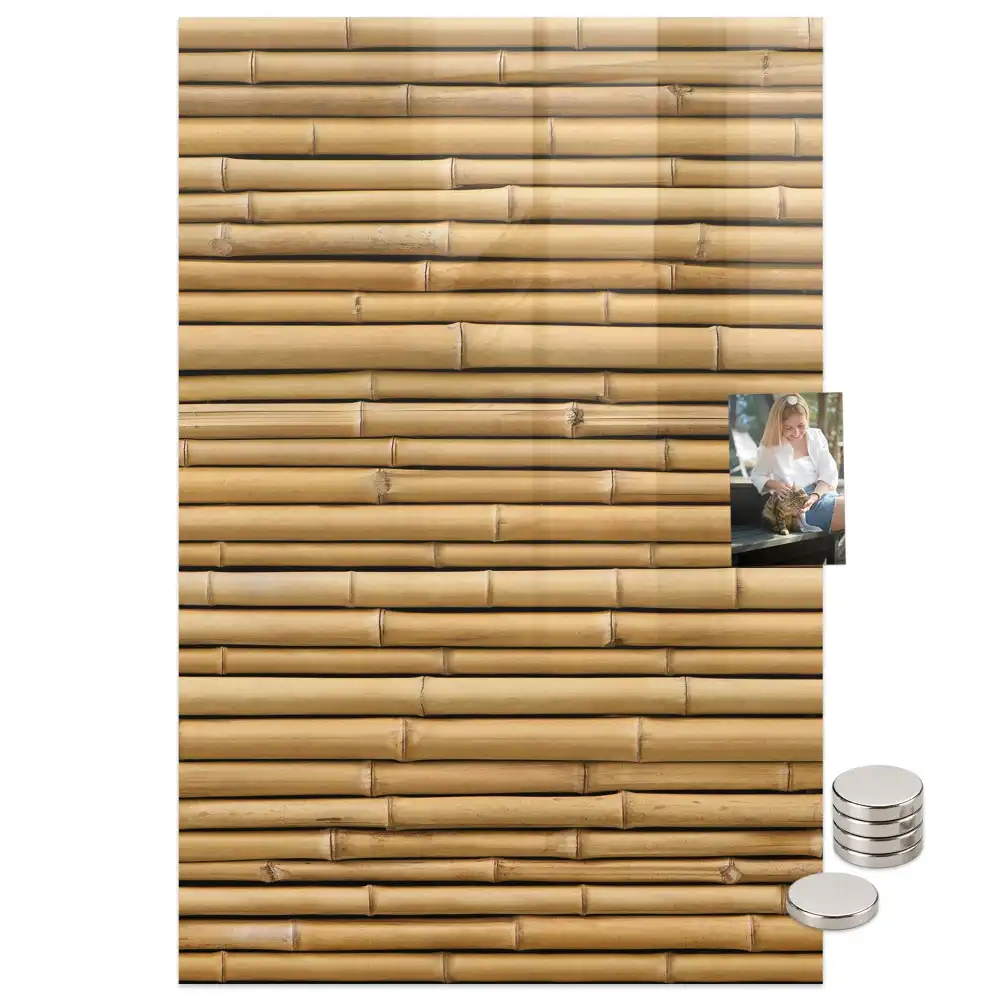 Tableau magnétique décoratif en bois de bambou