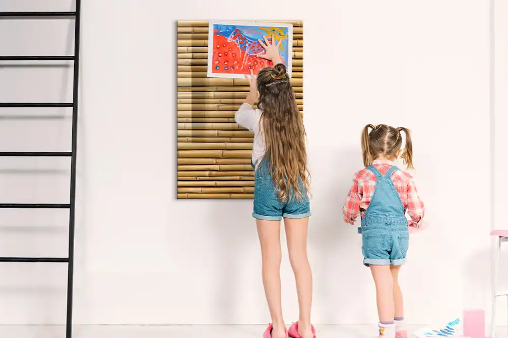 Tableau magnétique décoratif en bois de bambou