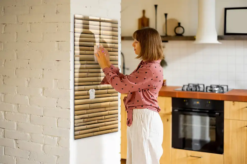 Tableau magnétique décoratif en bois de bambou