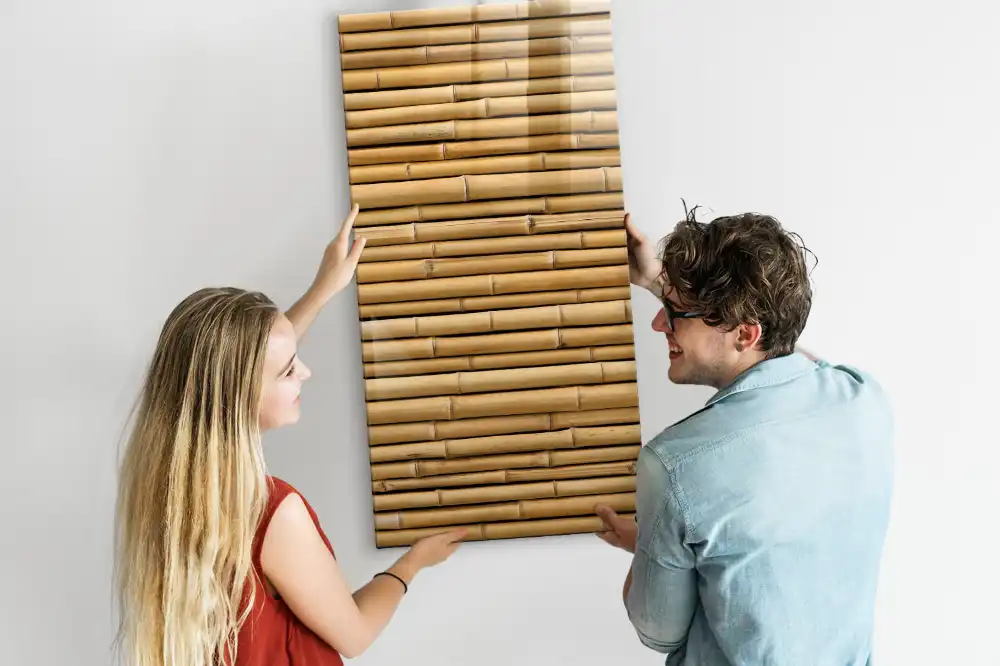 Tableau magnétique décoratif en bois de bambou