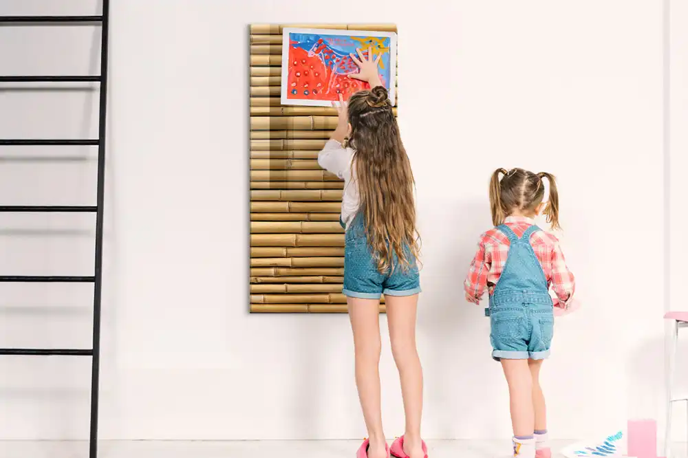 Tableau magnétique décoratif en bois de bambou